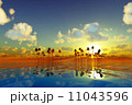 yellow sunset over tropic sea 11043596
