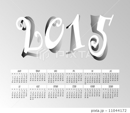 Year 2015 Two Tone Color Calendar Vector Year 2015 Two Tone Color Calendar Vector 11044172
