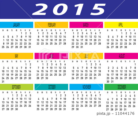 Year 2015 Colorful Calendar Schadule Year 2015 Colorful Calendar Schadule 11044176