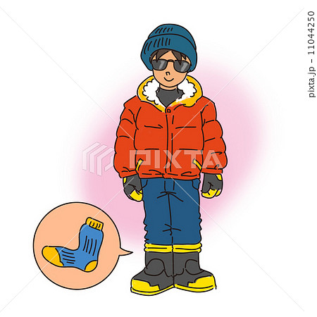 外人用 温泉 案内 雪国 服装のイラスト素材