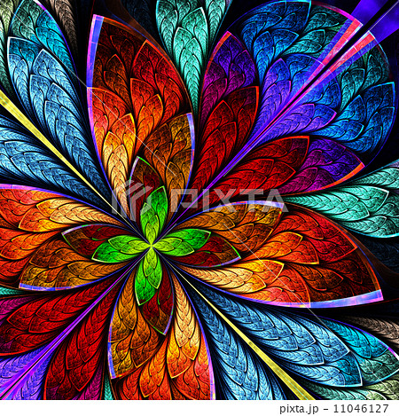 Beautiful multicolor fractal flower. Computer generated graphics 11046127