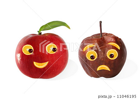 Creative food. Positive and negative portraits made ??from apple 11046195