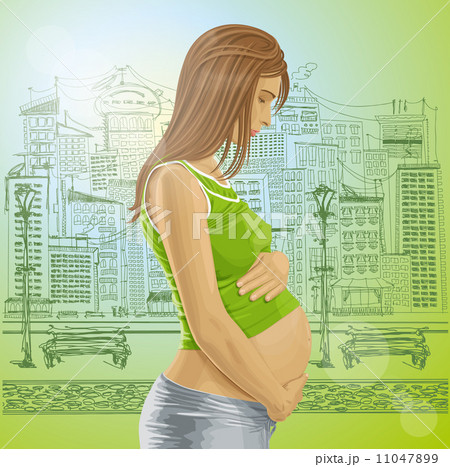 Vector Pregnant Female With Belly 11047899