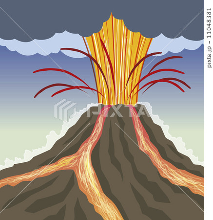 火山のイラスト素材