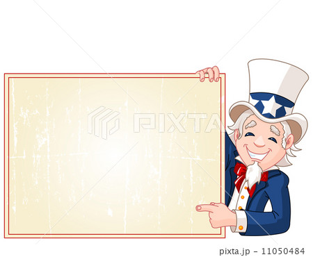 Uncle Sam is holding Sign 11050484