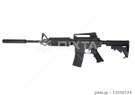 rifle with silencer isolated on a white background rifle with silencer isolated on a white background 11050724