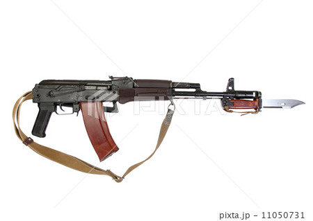 kalashnikov with bayonet isolated on a white background kalashnikov with bayonet isolated on a white background 11050731