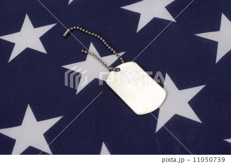 dog tags on american flag dog tags on american flag 11050739