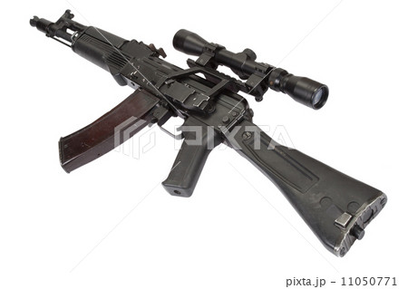 modern assault kalashnikov rifle on white 11050771