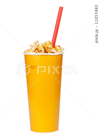 Popcorn in fast food drink cup Popcorn in fast food drink cup 11055983