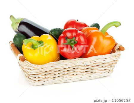 Fresh ripe vegetables in basket Fresh ripe vegetables in basket 11056257
