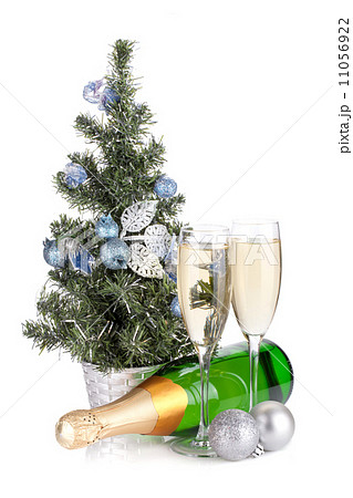Champagne, firtree and christmas decor Champagne, firtree and christmas decor 11056922