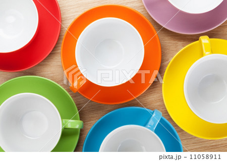 Empty colorful coffee cups 11058911
