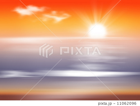 Beach and sea with sunset 11062096