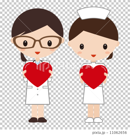 Doctor with heart and nurse 11062656