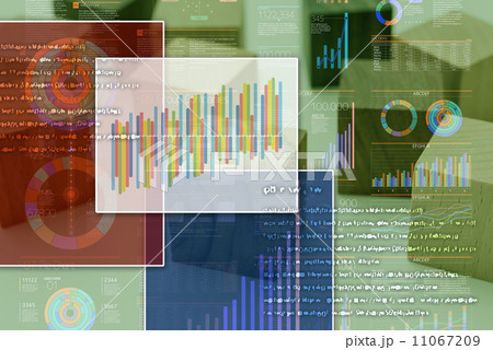 グラフィカルなデータ処理のイラスト素材