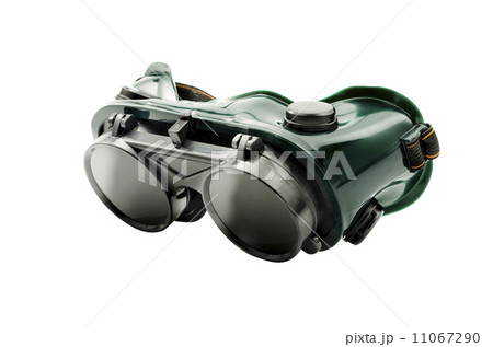 Closeup of welding glasses. Isolated on white background  Clipping path included 11067290