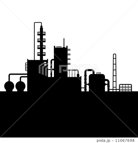 Oil Refinery Plant and Chemical Factory Silhouette 4. Vector 11067698