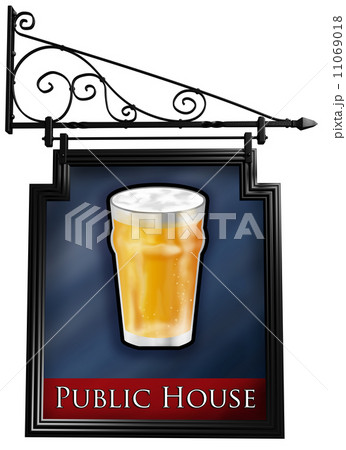 Isolated pub sign 11069018