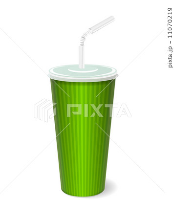 fast food paper cup with tube 11070219