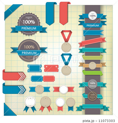 Big set design elements in retro style. Big set design elements in retro style. 11073303