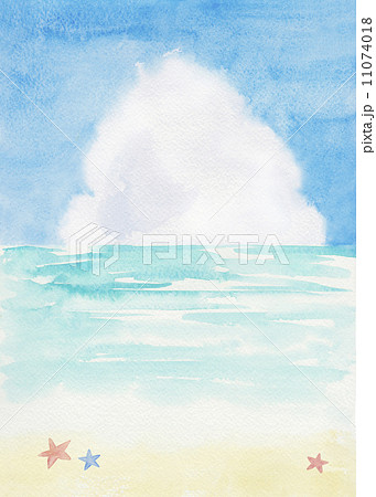 夏の浜辺の水彩イラストのイラスト素材 11074018 Pixta