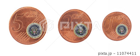 European union concept - 1, 2 and 5 eurocent European union concept - 1, 2 and 5 eurocent 11074411