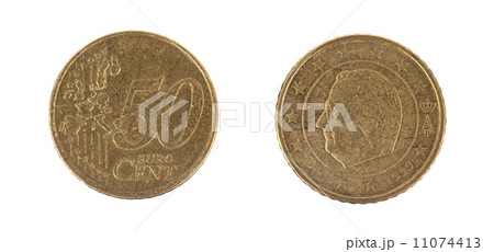 Fifty euro cent on white background Fifty euro cent on white background 11074413