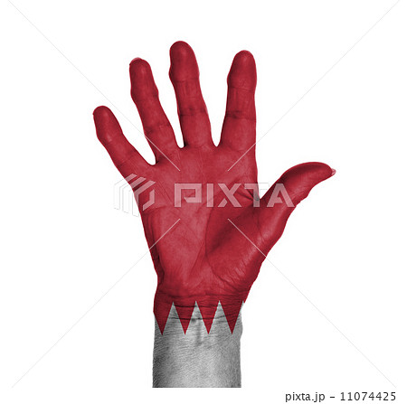 Hand symbol, saying five, saying hello or saying stop 11074425