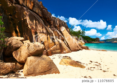 Beautiful beach at Seychelles Beautiful beach at Seychelles 11076605