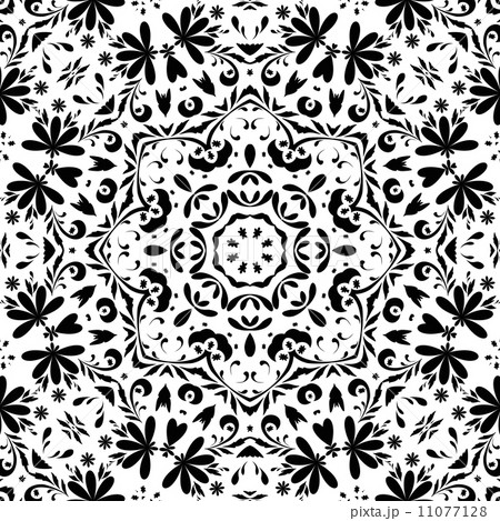 Seamless outline floral pattern 11077128