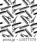 Seamless pattern of black-and-white hair-dressing tools 11077370