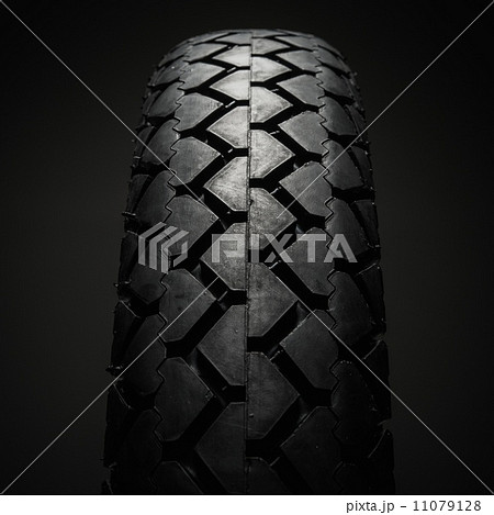 Close-up shot of classical motorcycle tire tread 11079128