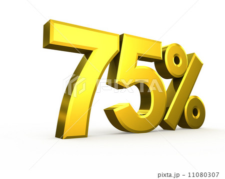 Seventy five percent symbol on white background 11080307