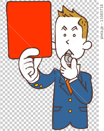 レッドカードを出す男子学生 レッドカードを出す男子学生 11083718