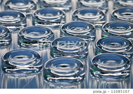 Abstract glass composition. An empty glasses standing on the upper ends 11085107