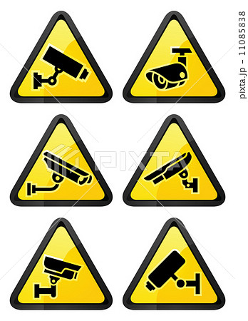 video surveillance symbol, triangular shape video surveillance symbol, triangular shape 11085838