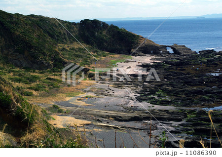 馬ノ背洞門と海岸線 11086390