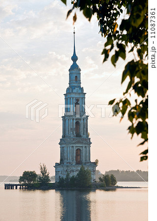 flooded belltower in Kalyazin at sunrise 11087361