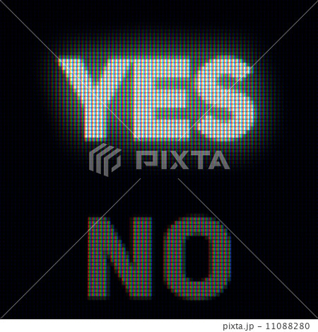 Yes and no on computer screen. Confirm and rejection concept 11088280
