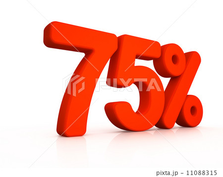 seventy five percent simbol on white background seventy five percent simbol on white background 11088315
