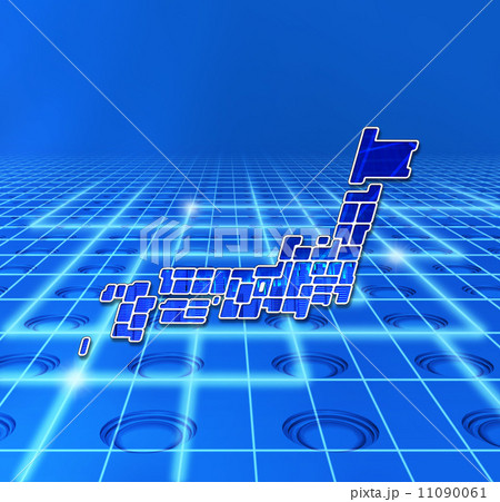 インターネット空間の日本地図・白地図 11090061