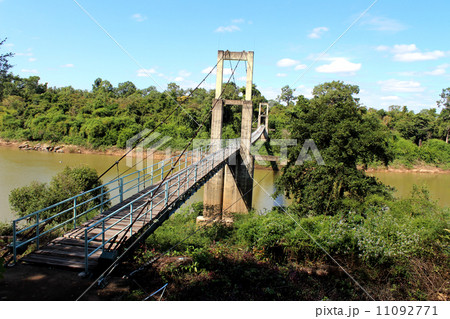 suspension bridge over river in rainforest suspension bridge over river in rainforest 11092771