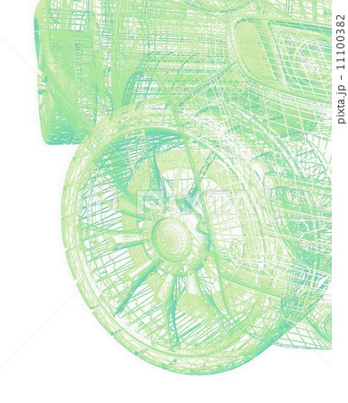 Closeup of wheels of machine on white background 11100382