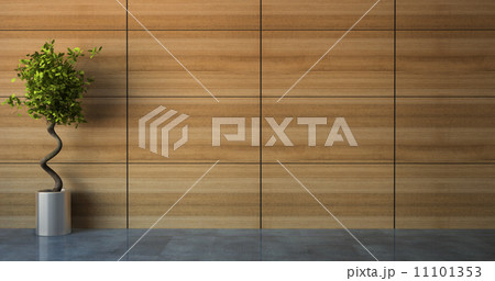 Empty room with wood wall 11101353