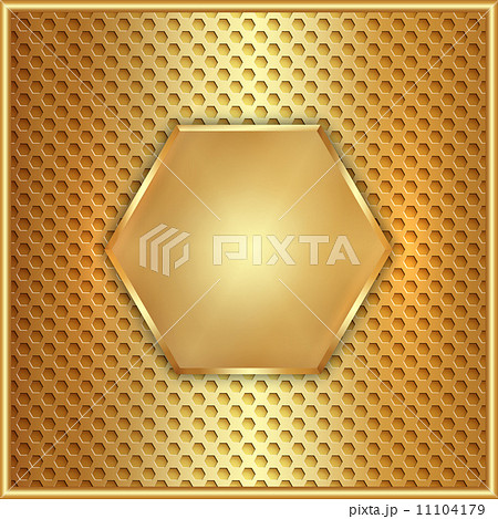 Vector abstract metal gold hexagon with cells Vector abstract metal gold hexagon with cells 11104179