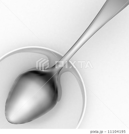 Empty dinner plate and spoon 11104195