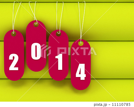 3d yellow book with tag hanging with 2014 written text 3d yellow book with tag hanging with 2014 written text 11110785