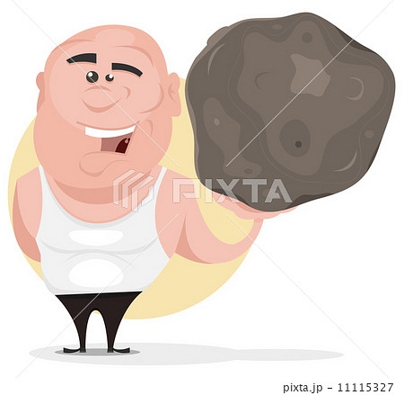 Strong Man Holding Big Boulder 11115327