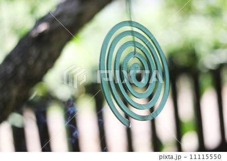 庭の木陰に吊るした蚊取り線香 11115550